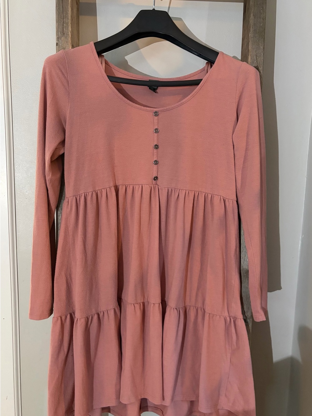 wild fable Mauve-Pink Tiered Long Sleeve Tunic